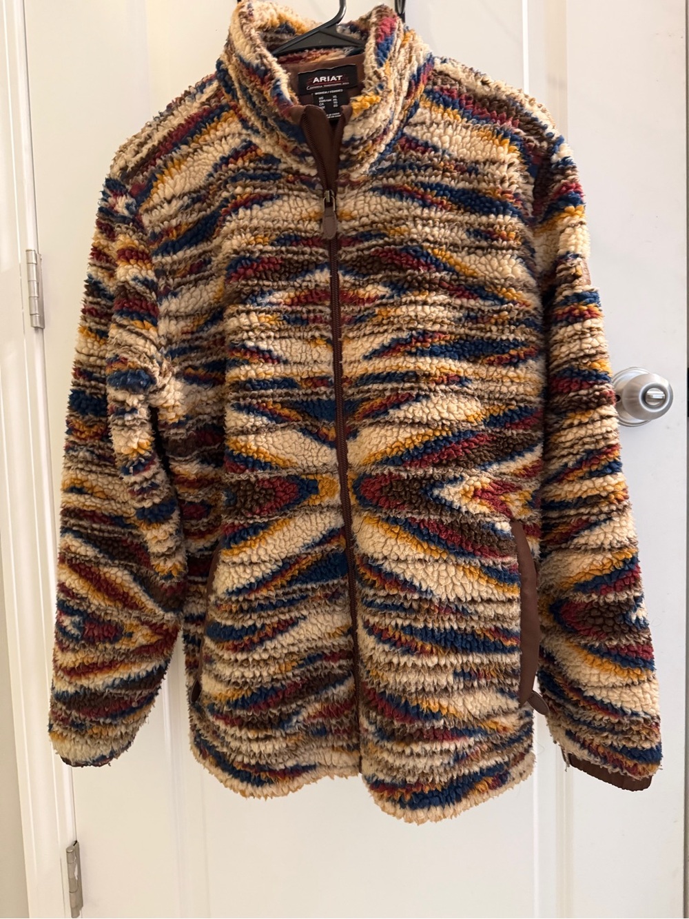 Ariat Cream Multicolor Plush Sherpa Zip Jacket